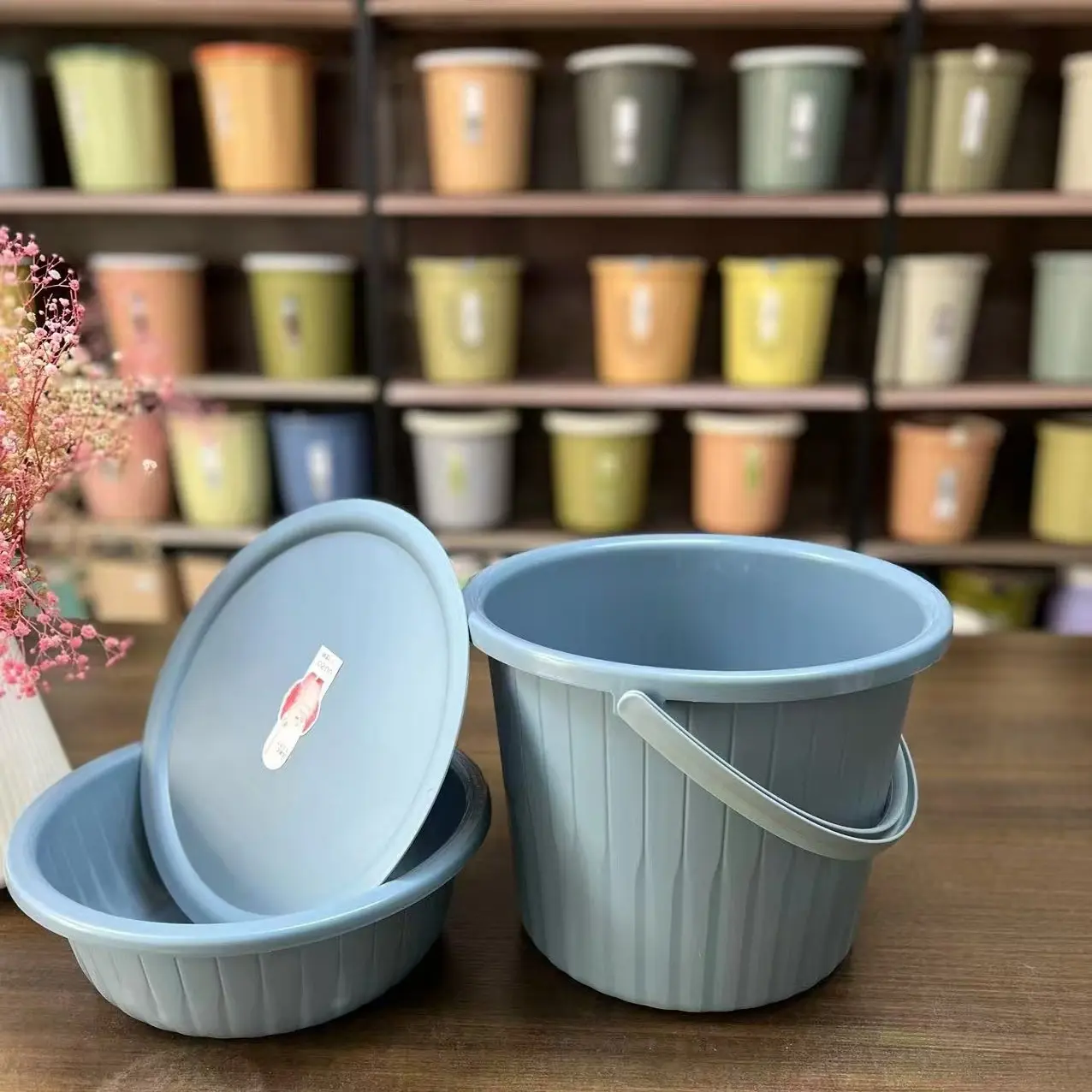 Large Capacity Home Three-Piece Set, Eco-Friendly PP Material, Durable and Stable, Bucket and Basin, Household, Perfect for Daily Use