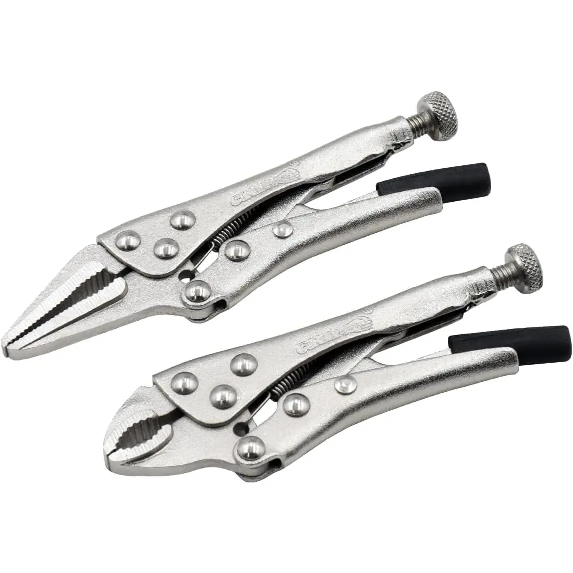 2 count Mini Locking Pliers - Heat Treated Steel - Nickel Plated - Locking Plier/Long Nose Locking Plier - Intricate Repairs - , Garage, Workshop