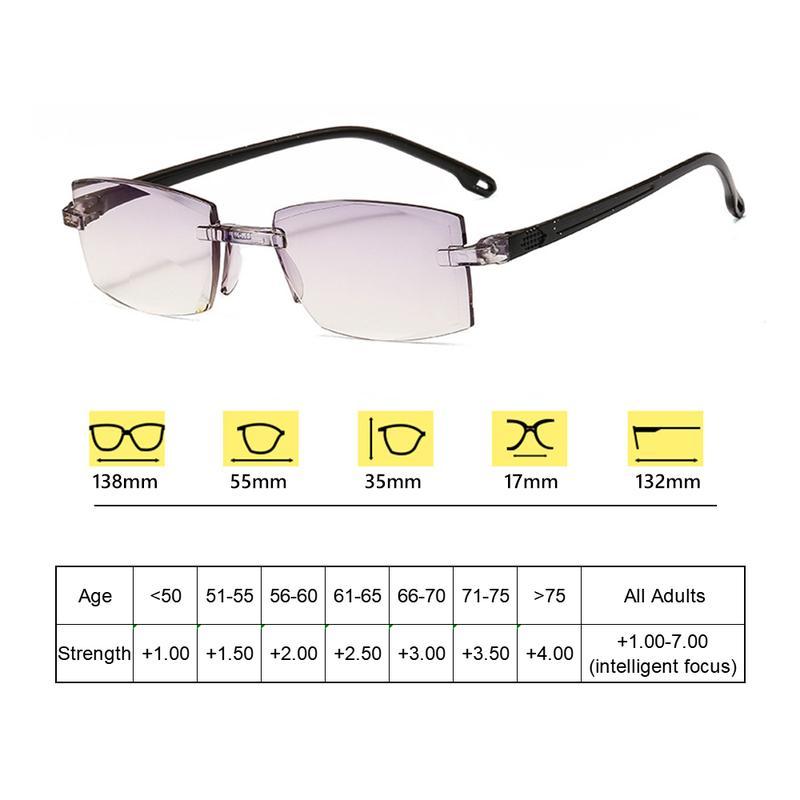 Smart Glasses with Automatic Adjustment Men Magnifying Glasses Reading Glases Women Anti-blue Light +1.0-+4.0 Eyewear
