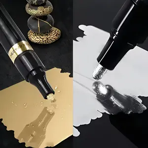 Mirror Chrome Marker Pen, Reflective Metal Paint Brush, DIY Art Supplies, Student Craft Tools, Creative Design Pens, Office Use