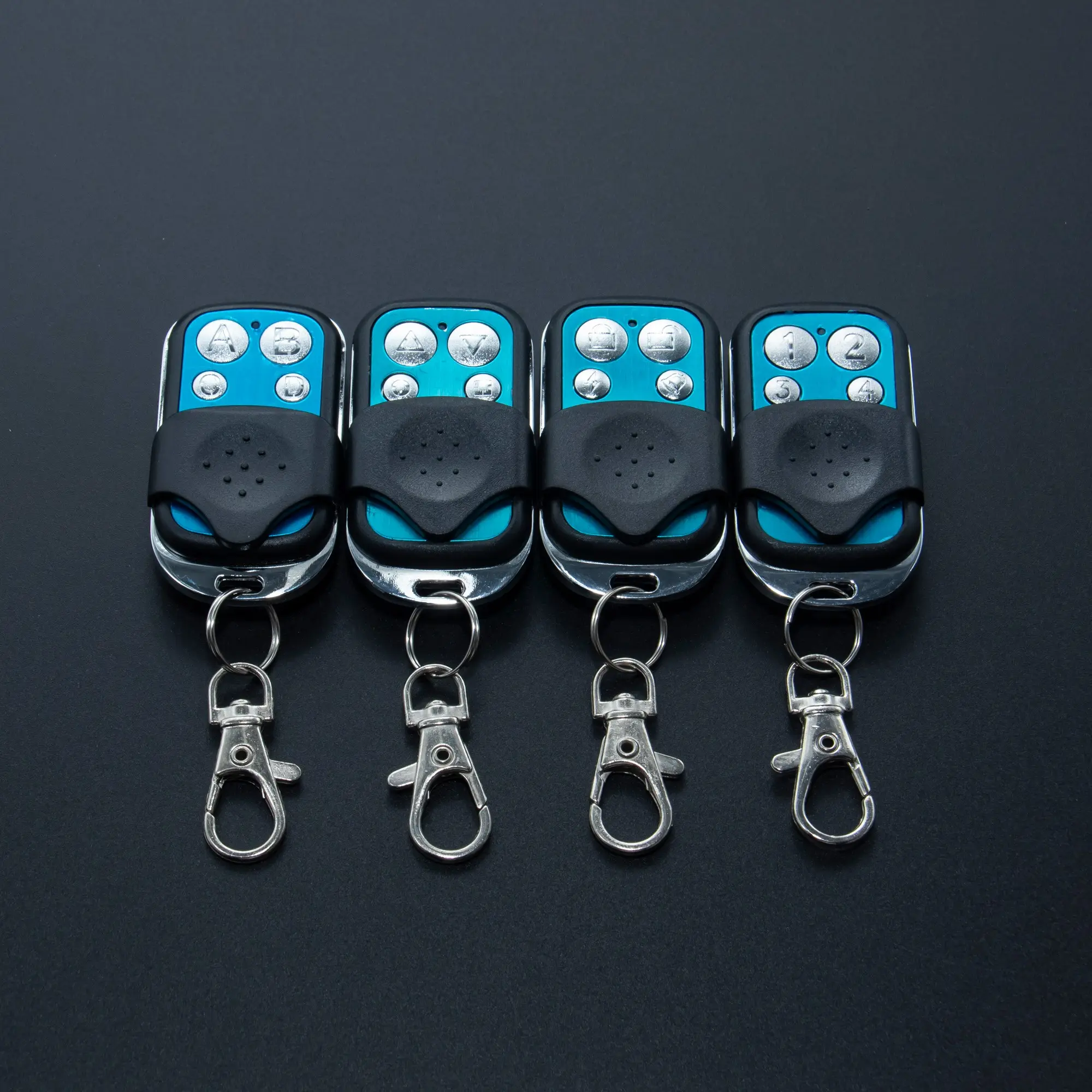 433mhz Four-Button Remote Control, Metal Push Button Transmitter, Universal Garage Door Opener, Lock Unlock Remote, 4 Models Available, Key Fob