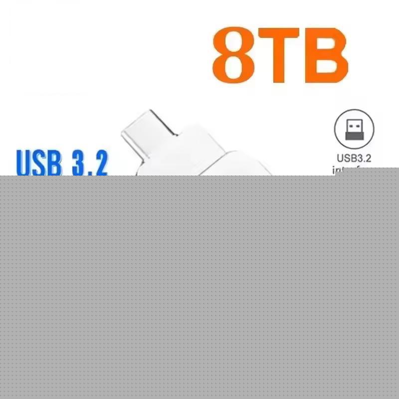 16TB USB 3.2 Flash Drives High Speed Transfer Metal Pendrive Memory Card Pendrive Flash Disk Memoria Waterproof Stick