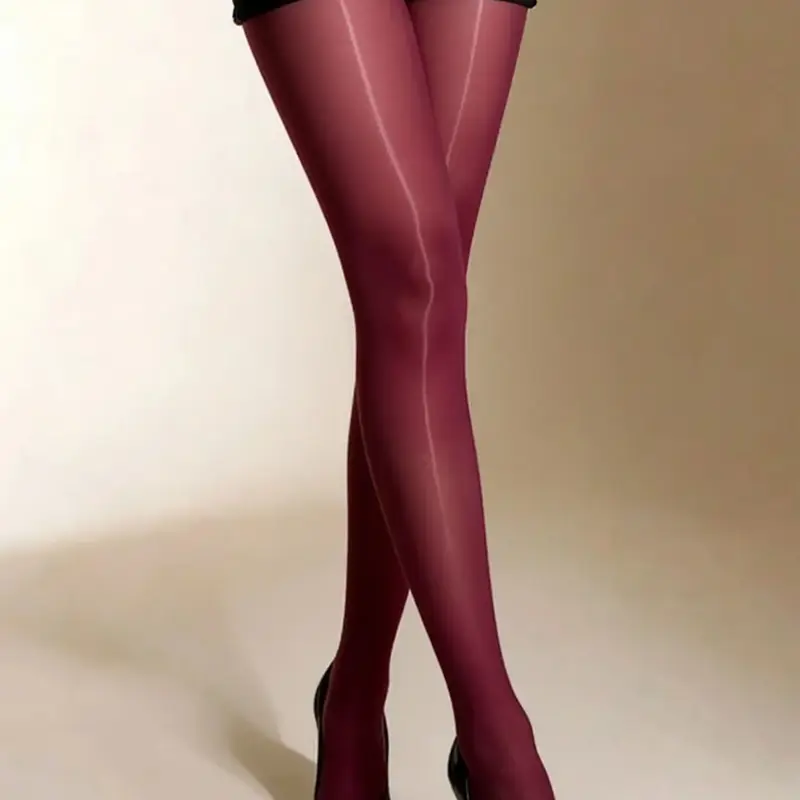 Women's 30 Denier Pantyhose, Wine Glossy Socks, Lady, Comfortable Soft Material, Daily Wear, All Seasons, Sexy Style, Tights, Womenswear