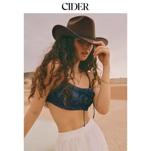 Cider [size 2-26] Square Neckline Aztec Lace Up Crop Cami Top Dealsforyou