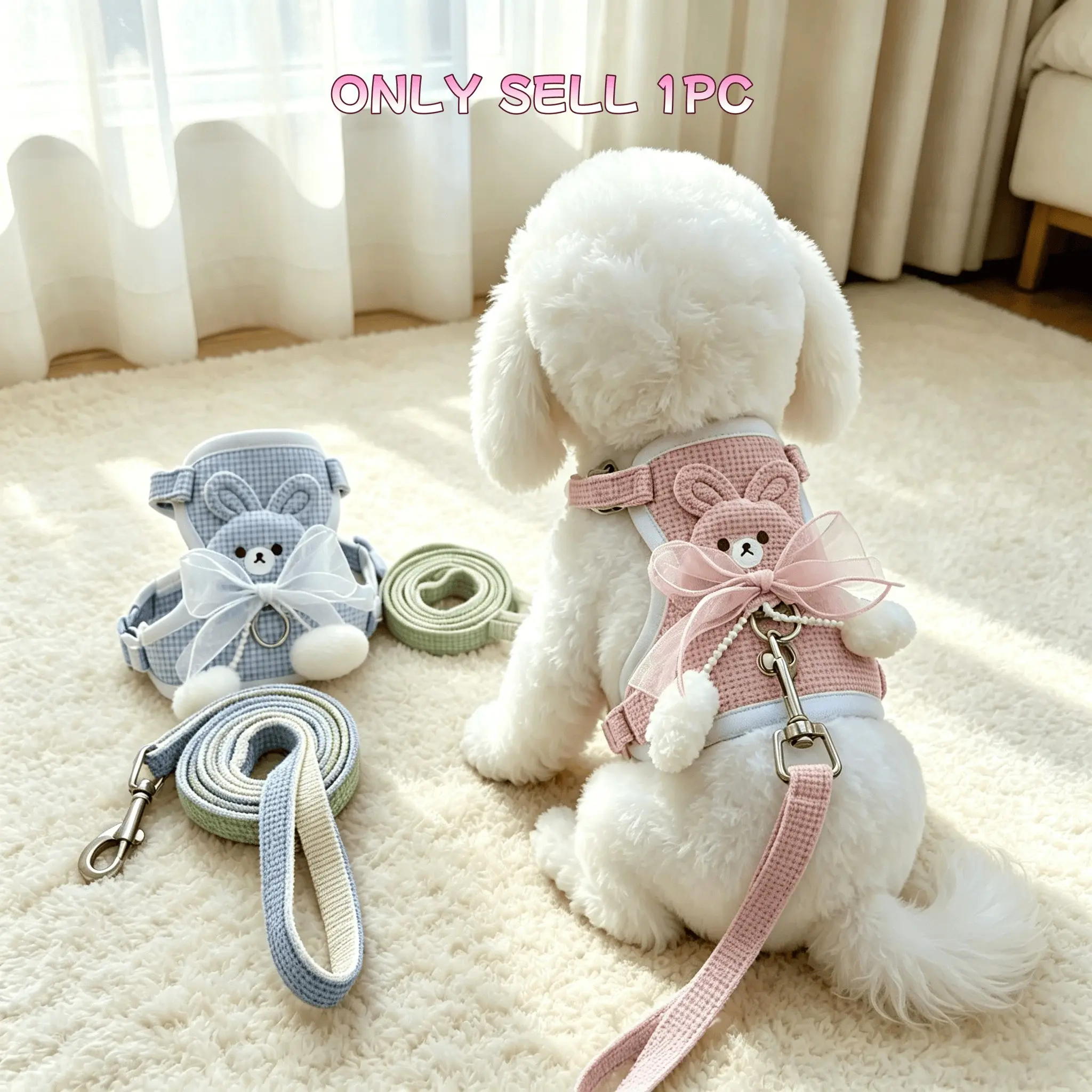 Adjustable and escape-proof pet cat and dog leash with chest harness, ideal for outdoor walks. Perfect as a gift for Halloween, Christmas, Valentine's Day, and other holidays.