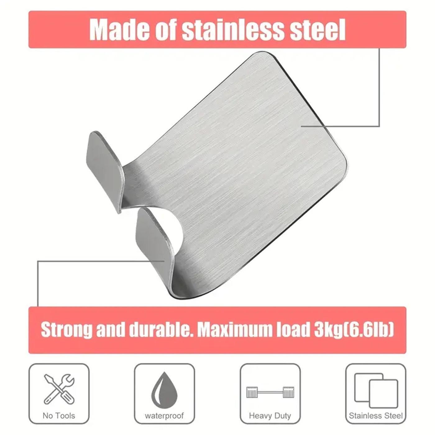 Wall Mounted Razor Holder, Rustproof Wall Mountable 2/3 Counts Stainless Steel Storage Holder Hook, Punch-free Adhesive Hook, Home Organizer, Bathroom Organizer Supplies, Bathroom Organizing Accessories