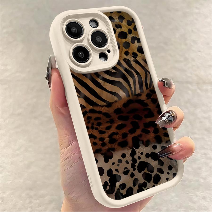 Phone Case - Phone Case - One Piece of a Leopard And Zebra Patterned Phone Case Compatible with for Apple iPhone 17 E Air Pro ProMax iPhone16 15 14 Plus 13 12 Mini 11 X XS XR