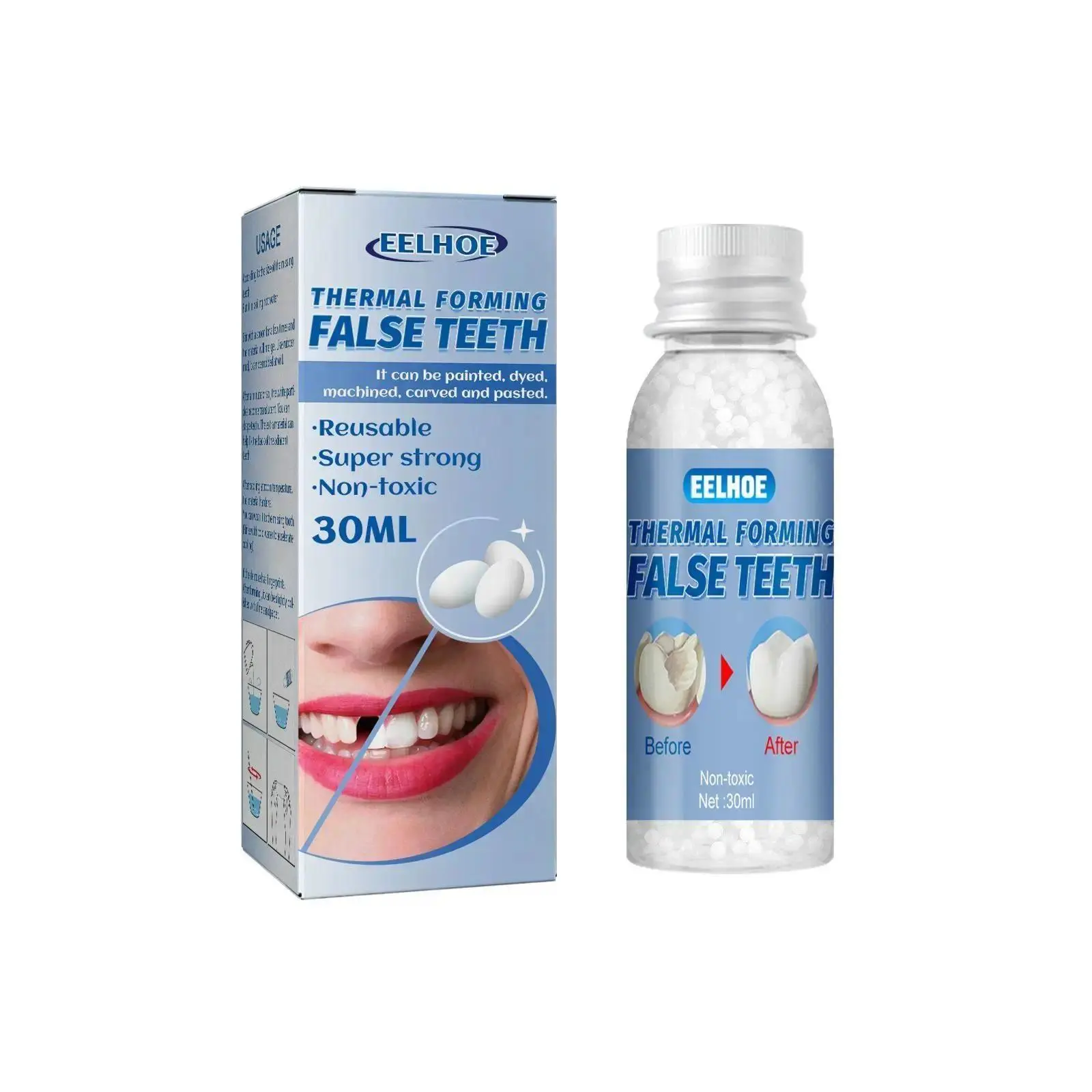 Moldable Oral Dental Gel - Alcohol-Free Reusable Gel for Adult Dentures, Temporary Cavity & Denture Filling, Self-Installation No Professional Help Needed (sohochic)