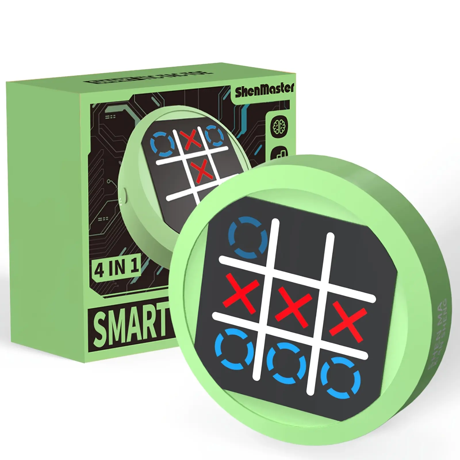Electronic Tic Tac Toe Game, 4-In-1 Handheld Puzzle Game Console. Portable Travel Games for Kids And Adults Ages 3+, Promoting Educational And Memory Growth with Board Games
