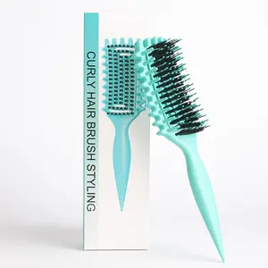 Curl Defining Brush for Curly Hair - Vented, Ergonomic Detangling Brush for Wet & Dry Hair - Enhances Natural Curls, Reduces Frizz for Men & Women