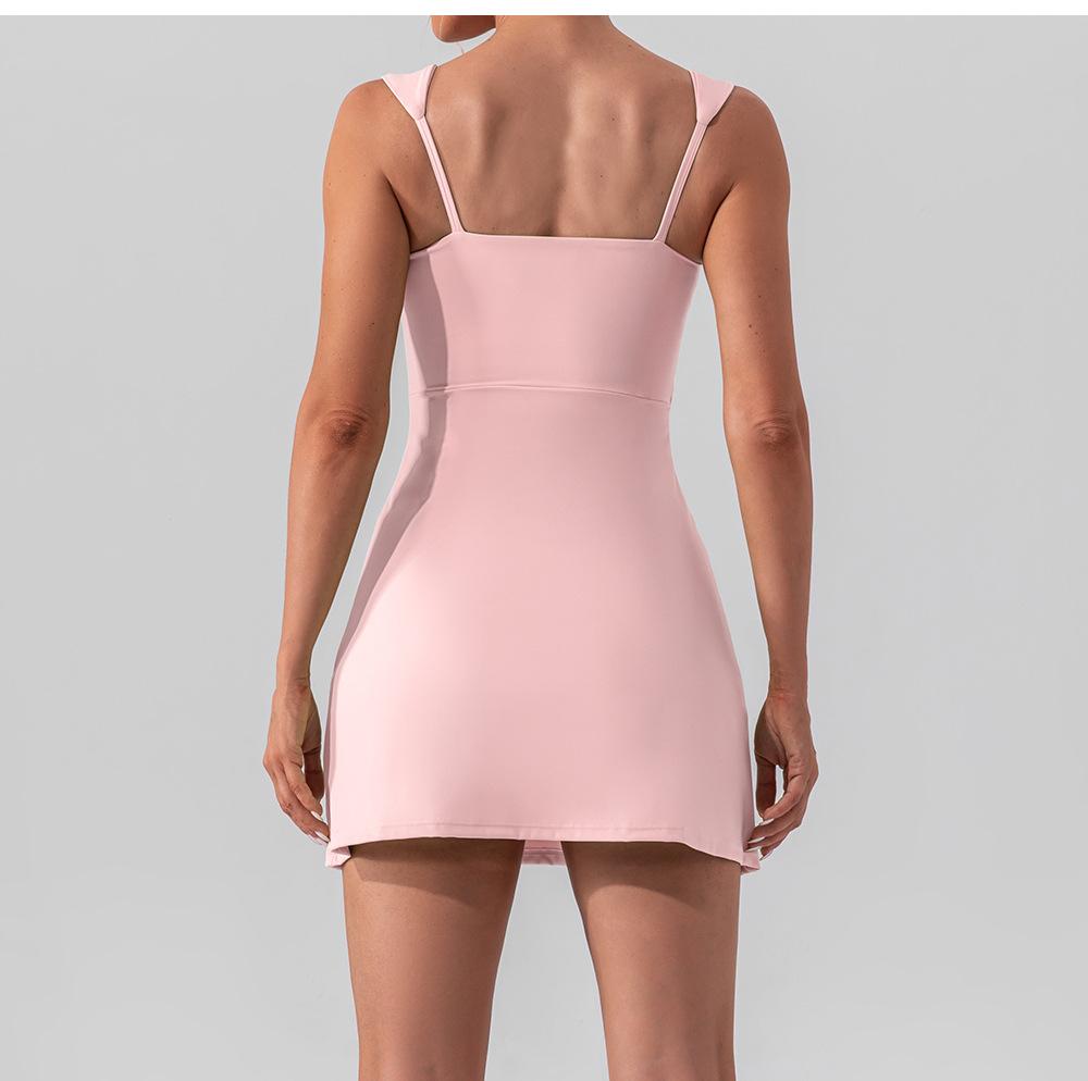New sexy strapless sleeveless yoga tennis dress, lightweight and breathable outdoor golf sports dress for women New sexy strapless sleeveless yoga tennis dress, lightweight and breathable outdoor golf sports dress for women