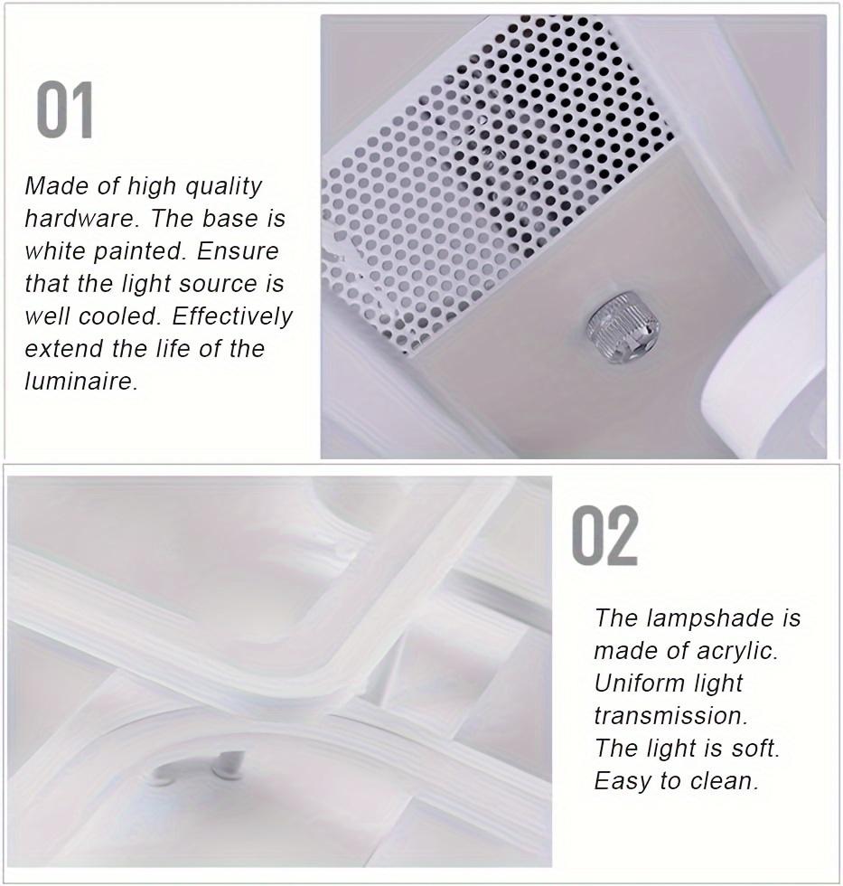 23.6 Inch 8 Square Modern Acrylic LED Recessed Ceiling Light, Dimmable with Remote Control for Kitchen Living Room Dining Room Bedroom, 3000K-6000K