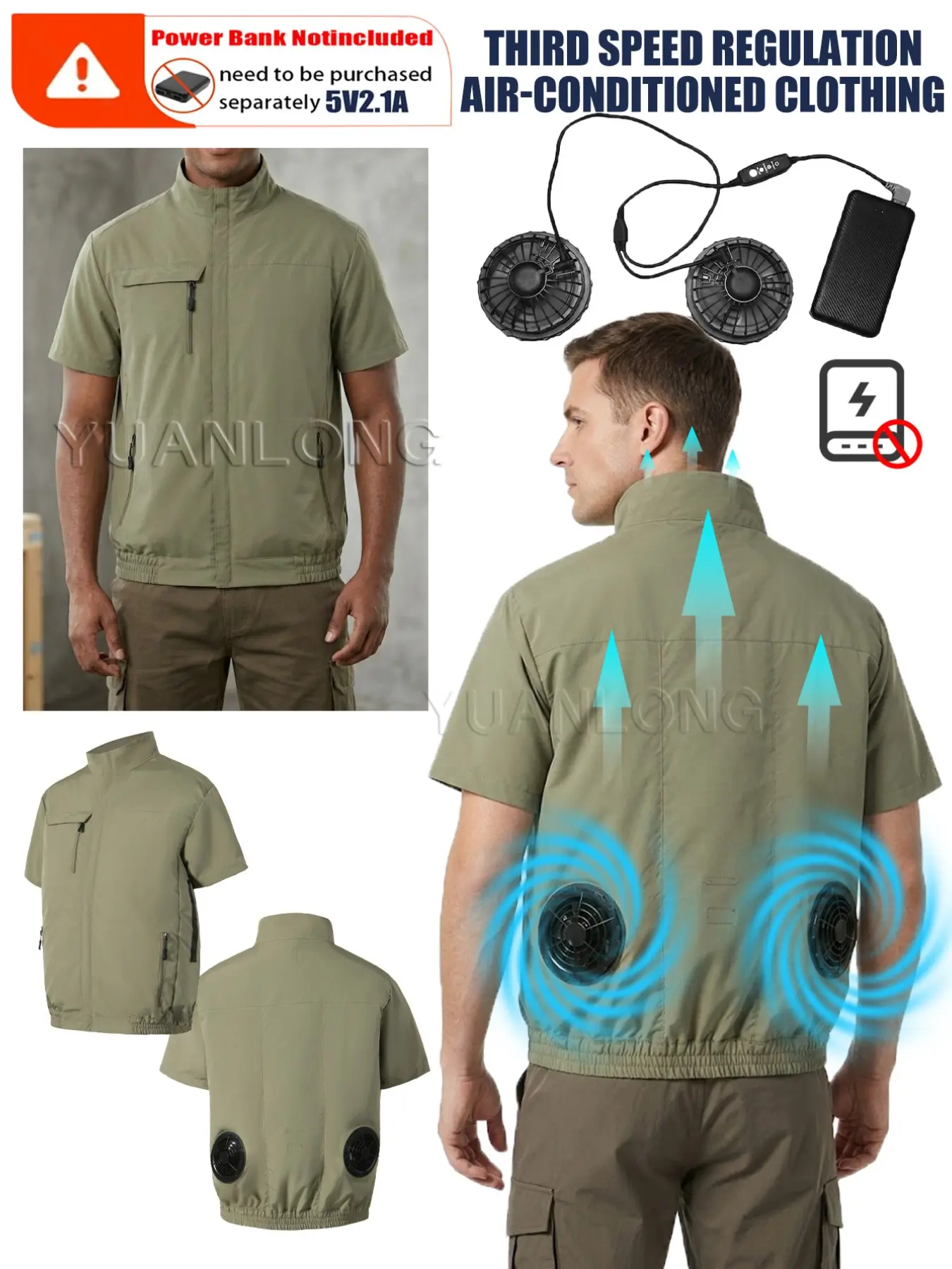 Summer Cooling Short Sleeve Air Conditioning Shirt, Unisex, Lightweight Breathable Sun Protection, Ideal for Outdoor Activities