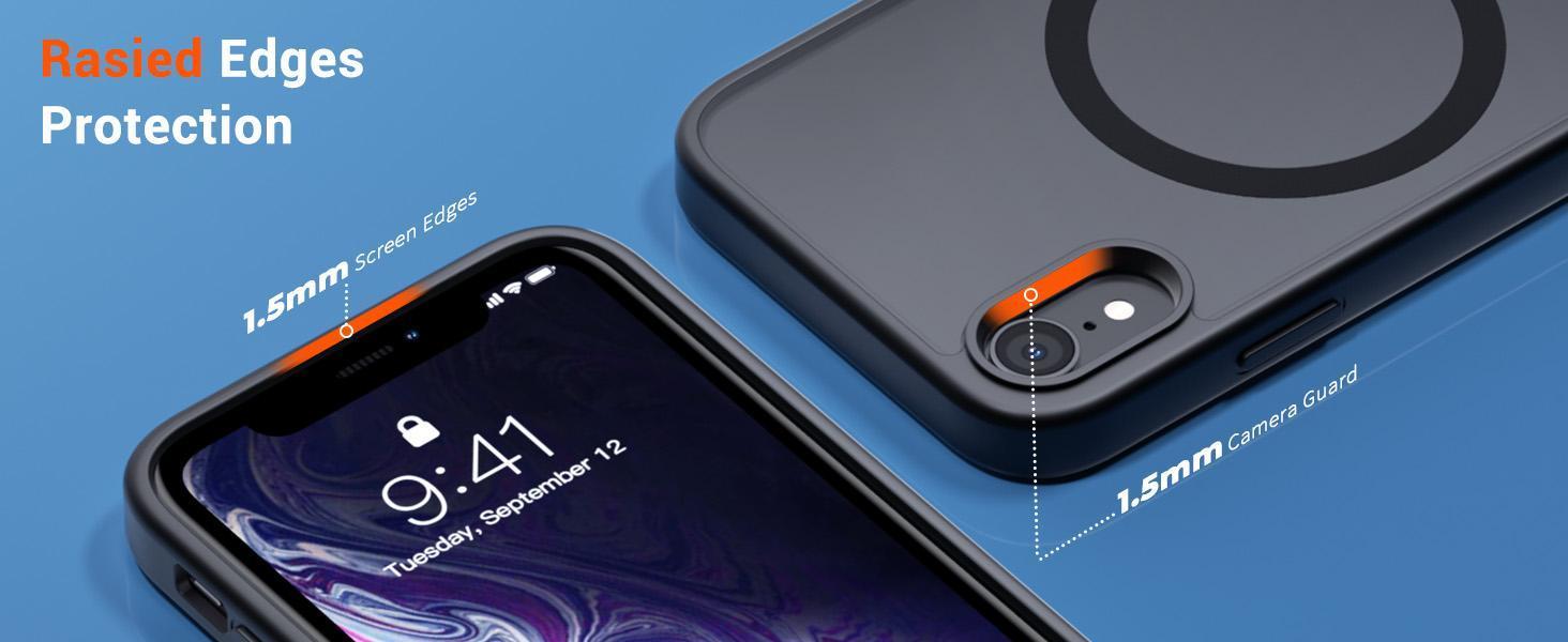 Magnetic for iPhone XR Phone Case(Compatible with MagSafe)(Military Grade Drop Protection) Slim Translucent Matte Shockproof with Anti-Fingerprint Phone Cover,Black
