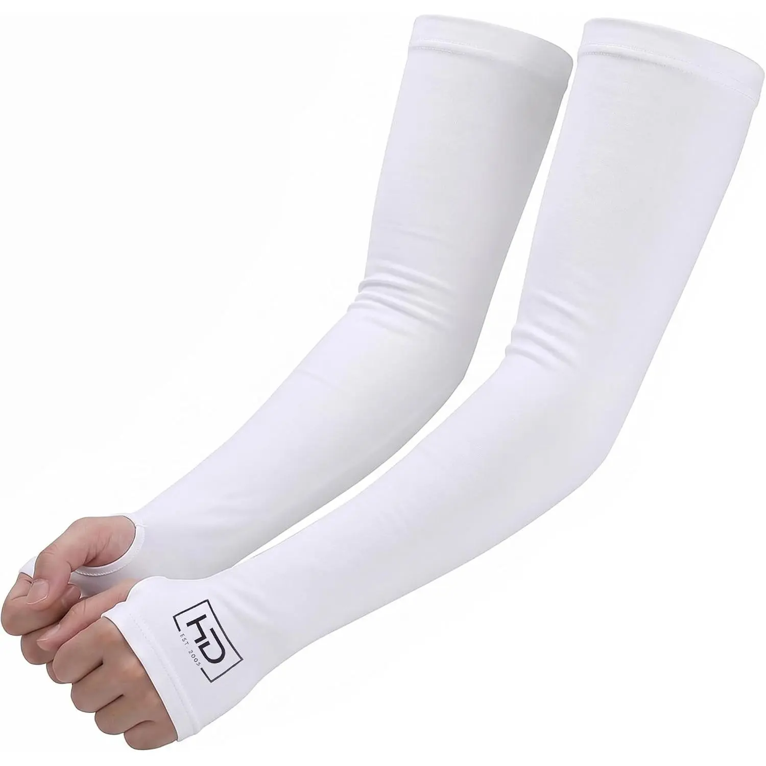 Outdoor sports 2-in-1 Cooling UV Protective White Arm Sleeves For Men, Women| Compression Sleeve, Long Arm Covers, Instant Cooling, Ideal for Exercise, Running, Baseball Arm Sleeve, Volleyball Sleeve