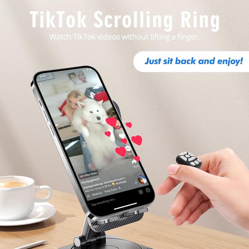 Bluetooth TikTok Ring - Finger Wearable Scrolling Remote | Effortless Video Browsing for Smartphones | Lightweight & Rechargeable (Black) Tech Accessories Camera
