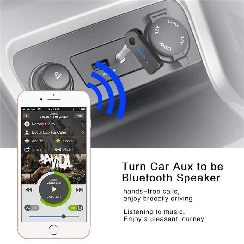2 in 1 wireless Bluetooth 5.0 receiver 3.5mm jack for car music audio aux A2DP headphone transmitter adapter reciever handsfree Convenient for Outdoor Travel.