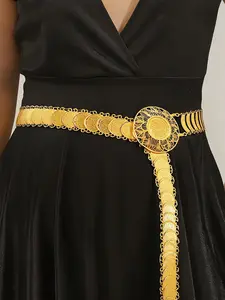 Metal Belt, Ethnic Style Women's Belt, Turkish Kurdish Costume Accessory, Wedding Belly Dance Stage Performance Jewelry, Beach Party Accessory