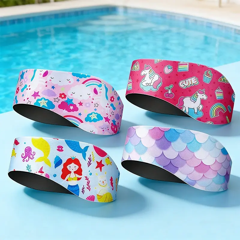 4 Pack Adjustable Swim Headbands, Waterproof Ear Bands for Swimming, Ear Protection Gear, Durable and Comfortable Design