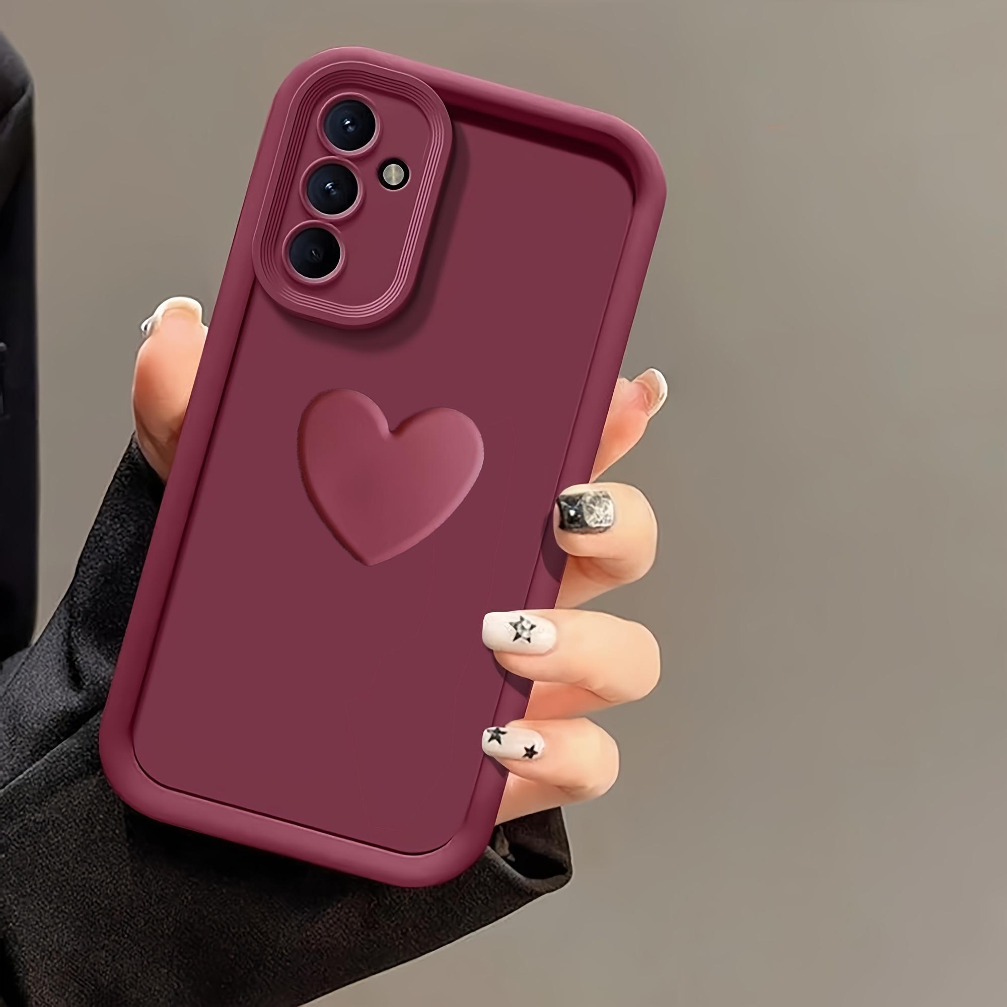 TPU Mobile Phone Case with Heart Shape Decoration Compatible with Galaxy A56/A55-5G/A36/A35-5G/A26-5G/A25-5G/A16-5G/A15/73-5G