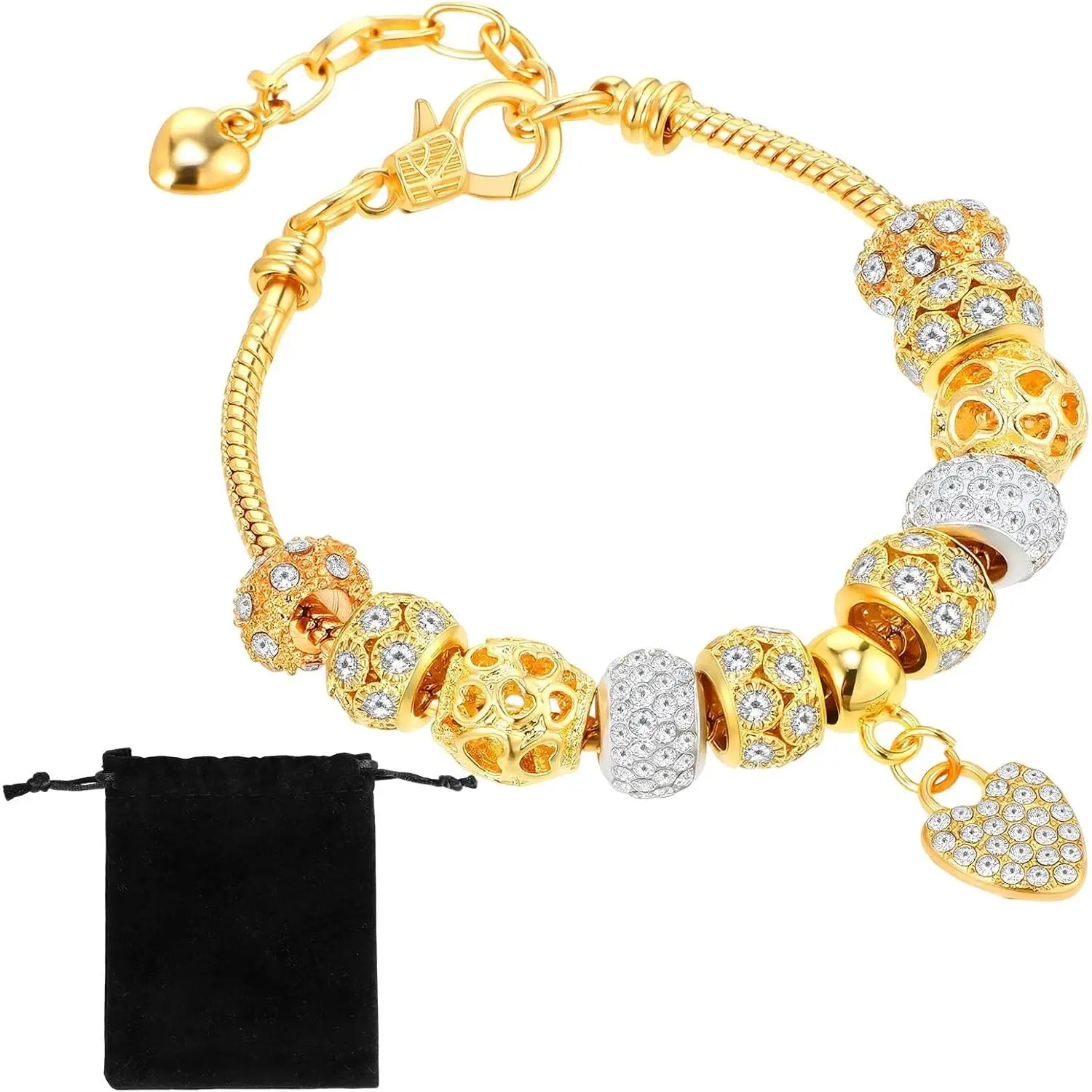 Beads Bracelets Rhinestone Heart  Bracelet