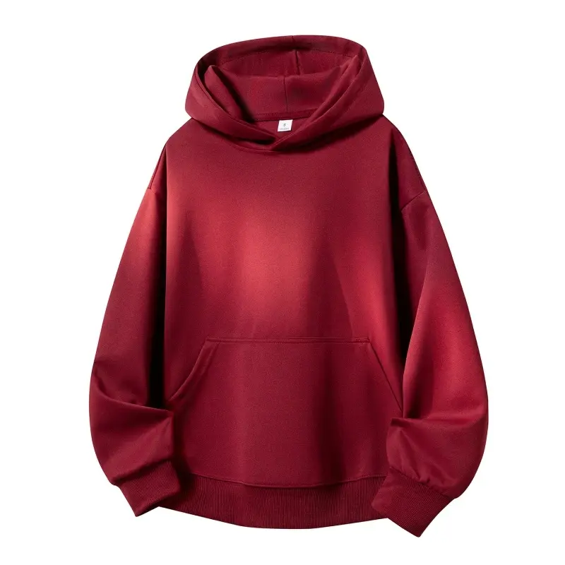 Vintage Solid Hooded Pullover Sweatshirt For Men, Standard Kangaroo Pocket Long Sleeve Basic Top, Versatile Casual Hoodie For Everyday Spring And Autumn Daily Looks