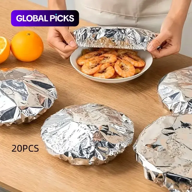 20-Pack Food-Grade Reusable Insulated Aluminum Foil Insulation Covers, Lunch Bag Insulator, Kitchen Food Warmer, Food Storage, Keeps Food Warm and Fresh #GLOBAL PICKS