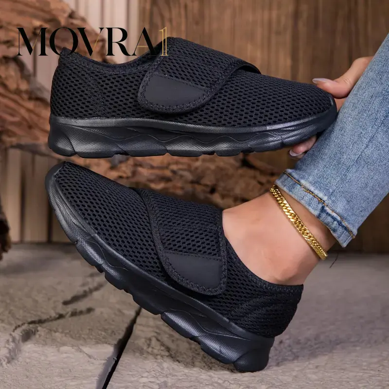 MOVRA1 Women's Orthopedic Walking Shoes Wide Feet & Feet - Adjustable Straps, Soft Upper, Breathable -Friendly Sneakers With MD Sole All-Day Comfort