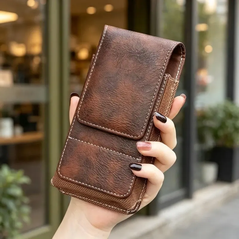 Men's Magnetic Phone Card Holder Bag, with Card Case and Waist Clip, Compatible with iPhone 17 Pro Max, Samsung Galaxy S25, Father's Day Gift