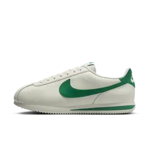 Nike Cortez Men's Lightweight Durable Low-Top Casual Running Shoes in White and Green Verifiable, with credentials and supporting global authentication