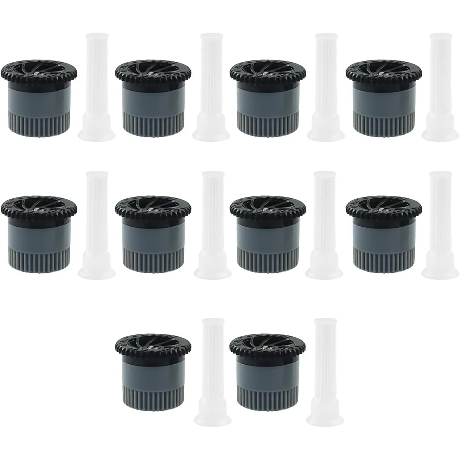 Modern 17AN Pop-up Sprinkler Heads, Grey Variable Arc Nozzle, 10-Pack Boxed Pack, Adjustable 360° Full Circle, Garden Lawn Irrigation Supplies