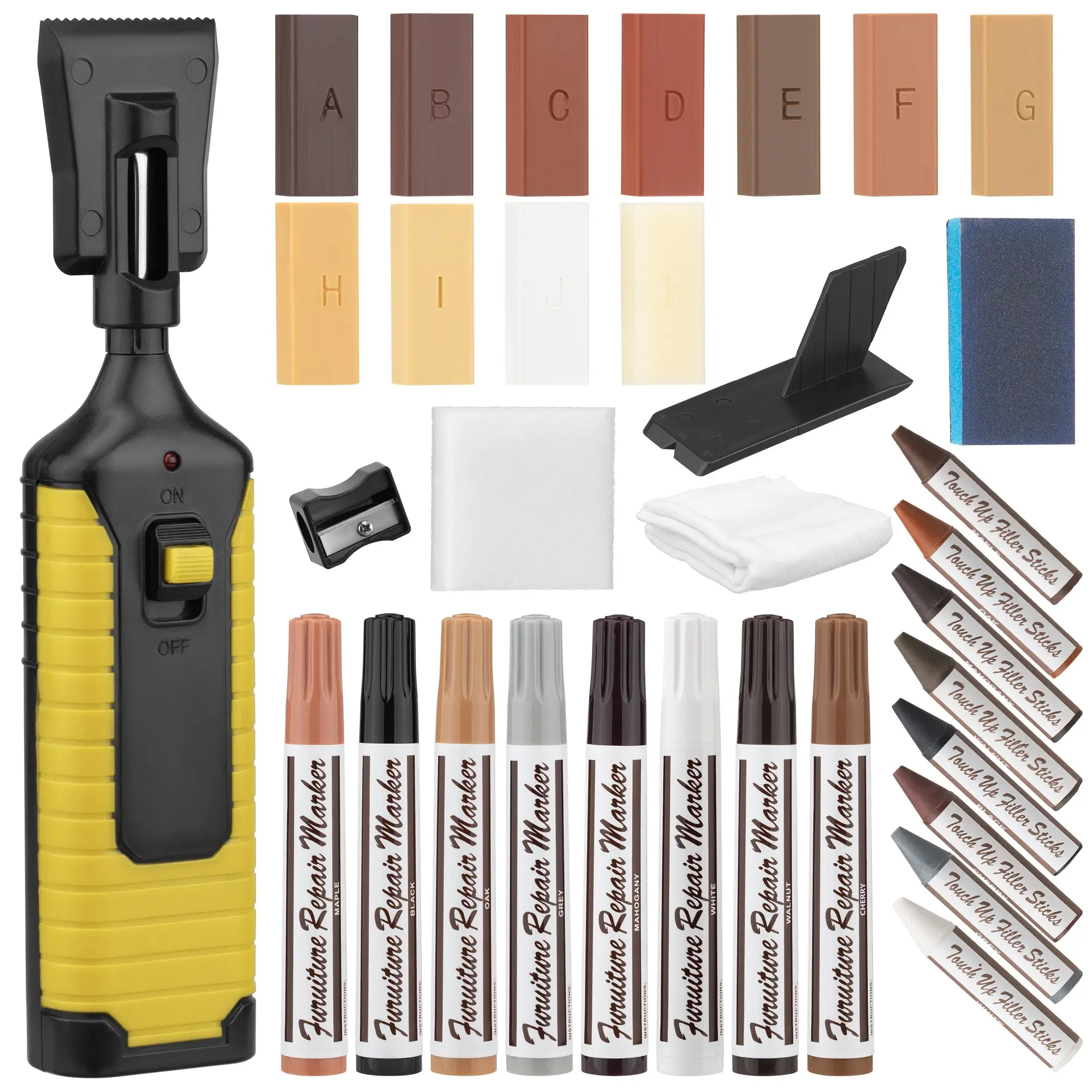 Wood Floor Repair Kit, Furniture Scratch Fix System, Floor Workbench Repair Tool, Durable Shell Fragments Scratch Repair Tool, Touch Up Filler Sticks