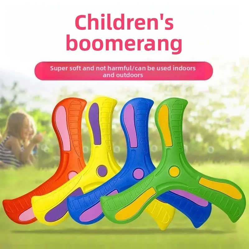 Unbreakable EVA Tri-Blade Auto-Return Boomerang - Lightweight Unisex Safe Frisbee, Quiet Outdoor Sports Gear for Family Fun, Rainy Day Activities, Birthdays, Children Aged 3 And Up, Compact, Durable, Family Game Nights, High-Quality Soft Material, Boomera