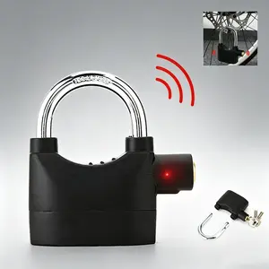 Alarm Hanging Lock, 110db Outdoor Stainless Steel Door Alarm Lock Sturdy Lock, Includes 3 Keys, High Security Anti Theft for Garage Fence Storage Units, Alarm Padlock with Key