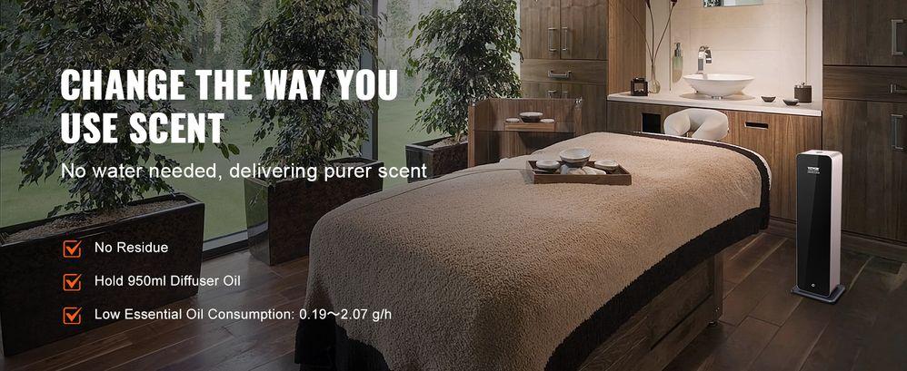 VEVOR Scent Air Machine for Home, 950ml Bluetooth Smart Cold Air Diffuser, 3000sq.ft Waterless Essential Oil Scent Air Diffuser, Floor Standing Aromatherapy Machine for Large Room, Office, Hotel VEVOR Scent Air Machine for Home, 950ml Bluetooth Smart Cold Air Diffuser, 3000sq.ft Waterless Essential Oil Scent Air Diffuser, Floor Standing Aromatherapy Machine for Large Room, Office, Hotel