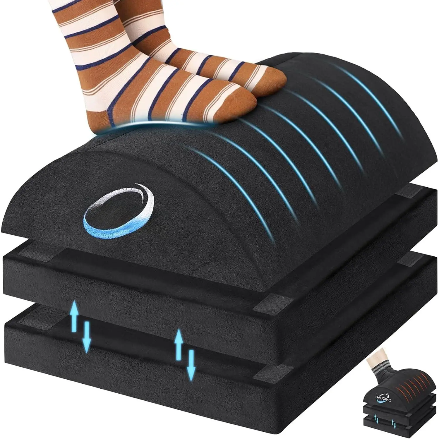 Foot Rest for Under Desk at Work, Warmer  Pocket Footrests,Foot Stool with Washable Cover,Comfortable Footrest with 3 Adjustable Heights, for Office Gaming Chair, for  Support, XL(18IN)