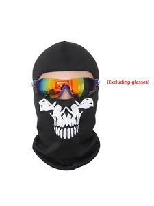 Full Face Mask Ghosts Print Balaclava, Skull Printed for Cosplay, Motorcycle, Bike, Cycling, Hiking, Outdoor Activities
