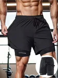 Men's Summer 2-In-1 Fashion Casual Gym Shorts, Quick-Dry Inner Lining, Running Gym Training Shorts, Stylish Boyfriend Style