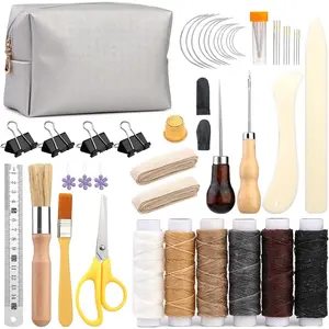 49 Pcs Book Binding Kits for Beginners Hand Bookbinding Tools Bookbinding Supplies with Paper Awl Binding Ribbon Brush and Steel Ruler for DIY Bookbinding Crafts