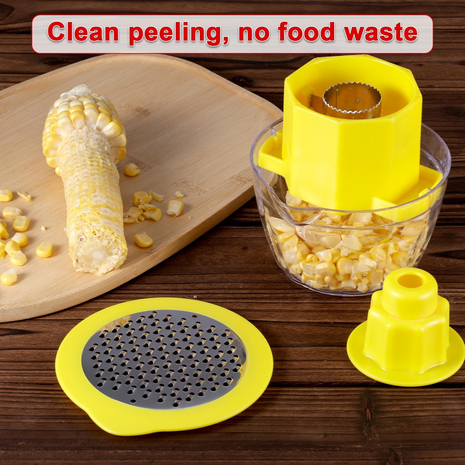 1pc 4-in-1 Corn Kernel Remover Tool, Multifunctional Corn Peeler & Vegetable Fruit Peeler with Ginger Grater