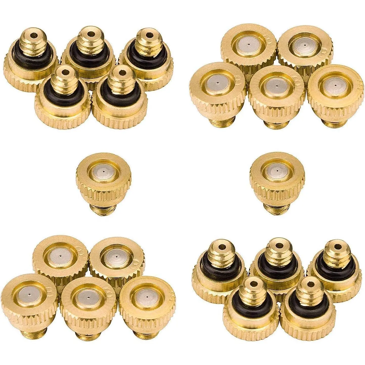 Brass Misting Nozzles for Outdoor Cooling System 22 count,0.012" Orifice (0.3 mm) 10/24 UNC by