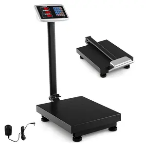 660lbs Weight Computing Digital Scale Floor Platform Scale for Weighing Luggage Package Shipping Mailing Postal Scale with Accurate LB/KG Price Calculator,  Display (Black)