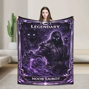 Mortal Kombat Legend Character Flannel Throw Blanket, Scorpion Sub Zero Liu Kang Card Art Print Blanket, Birthday Halloween Christmas Holiday Gift for Mortal Kombat Game Fans & Gamer Room Decor