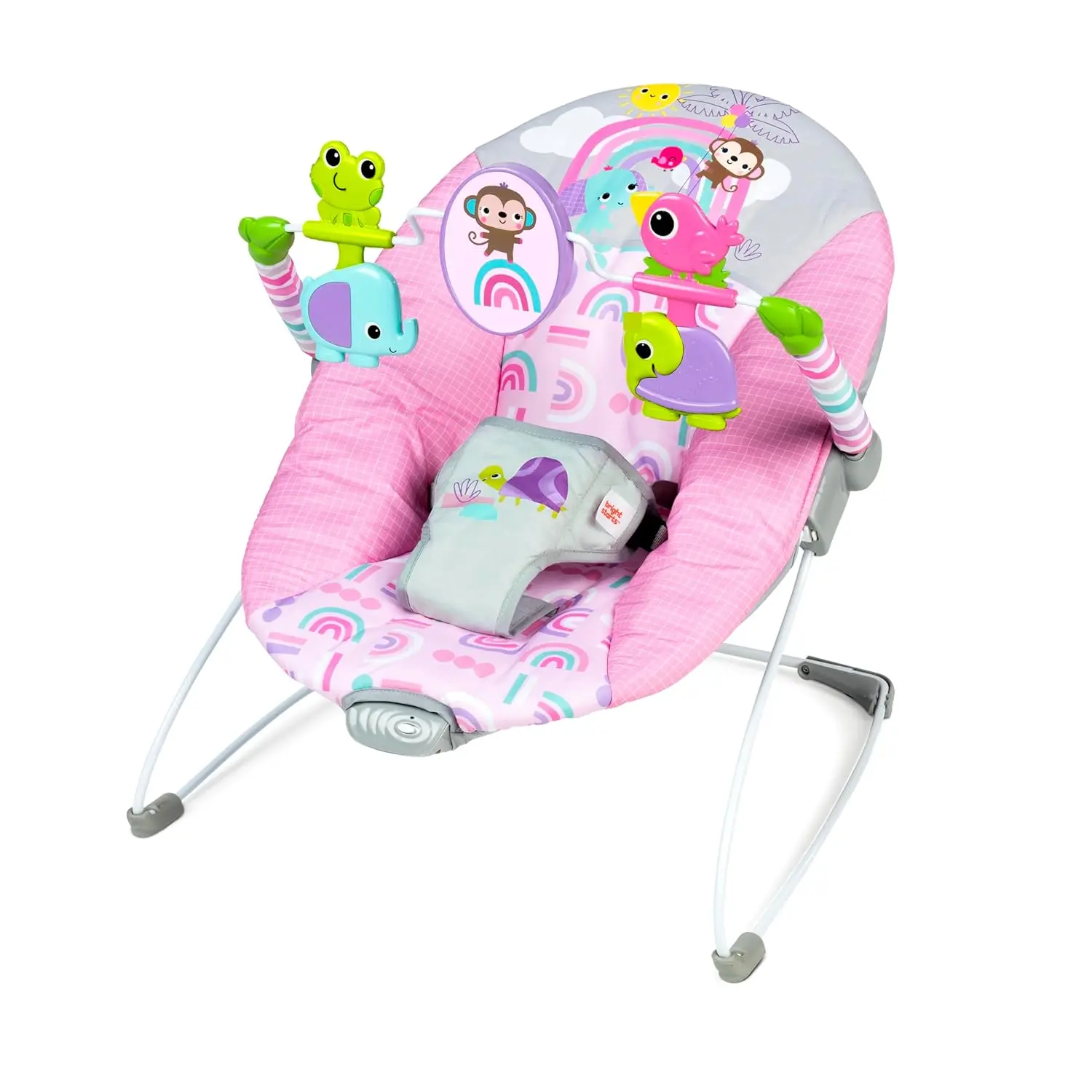 Baby Bouncer Seat Infant Vibrating Rocker with Toy Bar for Newborn 0-6 Months Portable Baby Swing Chair Pink Paradise Infant Soothing Seat with Gentle Vibration Max 20 lbs Baby Lounger Recliner for Sleep Comfort Nursery Essentials Travel Use