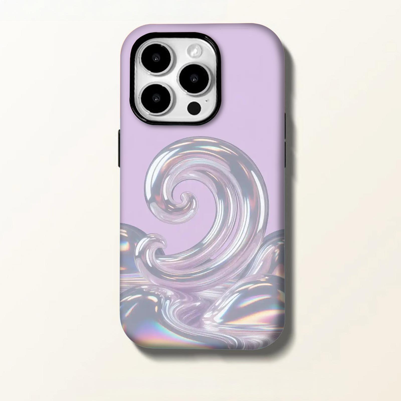 iridescent, swirl, wave Soft And Hard Two-In-One Film Printed Full Pattern Case For IPhone 16 15 14 13 1211 Pro Max Plus Phone Case