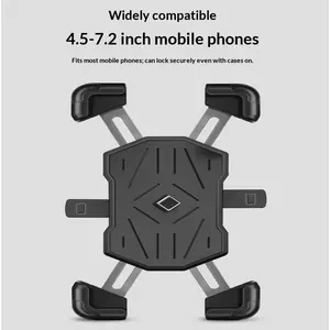 Quick Release Bike Mobile Phone Mount, Anti-Slip Silicone Handlebar Holder, Adjustable 180°, Fits 4.5-7.2 Inch Phones, Abs+PC Structure, Smartphone, Smartphone Mount Clamp