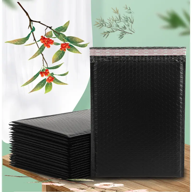 100 black bubble envelopes - self-adhesive thick packaging bag, suitable for small gifts, jewelry, and e-commerce - protective mailing bag 11x15 cm (4.33x5.91 inches) Bubble Mailer Shipping Envelopes