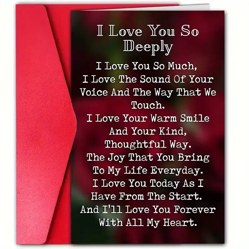 1SET Unique and heartfelt Valentine's Day cards, complete with envelopes, perfect for Valentine's Day, birthdays, anniversaries, and holidays—ideal for couples, husbands, wives, and everyone you cherish. I will love you with all my heart. Christmas gift.