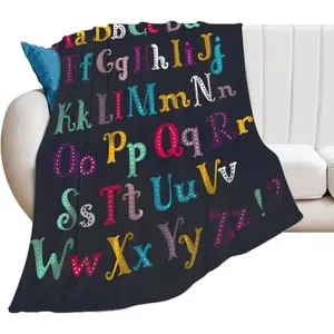 Alphabet Lore Flannel Throw Blanket Soft Cartoon Blanket for Sofa Living Room Travel Gift Outdoor Warm Cover