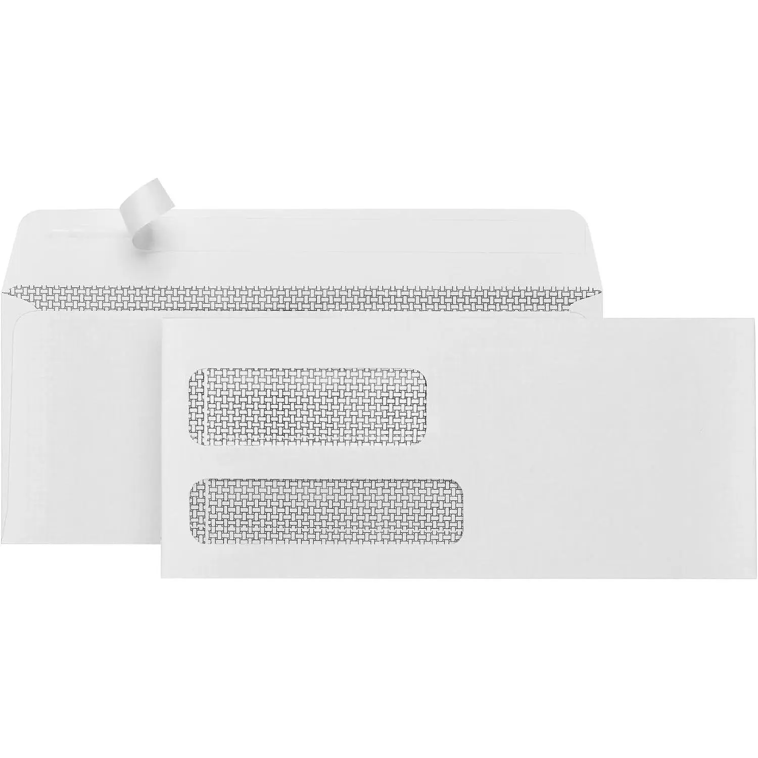 500 #9 Double Window Self Seal Security Envelopes for Quickbooks Invoices and Business Statements, 3 7/8 Inch X 8 7/8 Inch, 500 Pack
